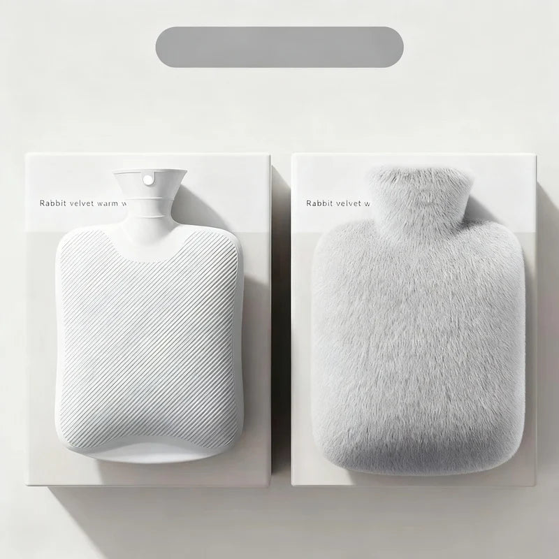 Hot Water Bottle | Soft Plush Cover | Removable & Washable Cover