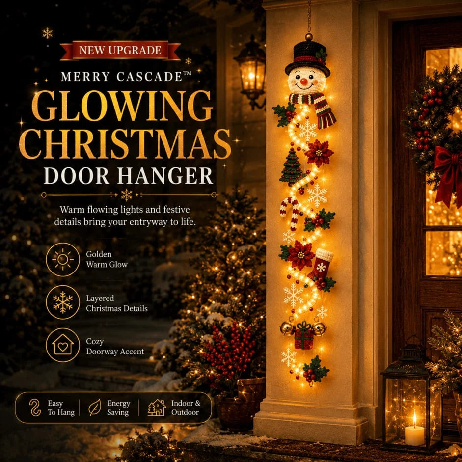 Christmas Door Hanger | Warm White Lights & Cordless | 70 cm