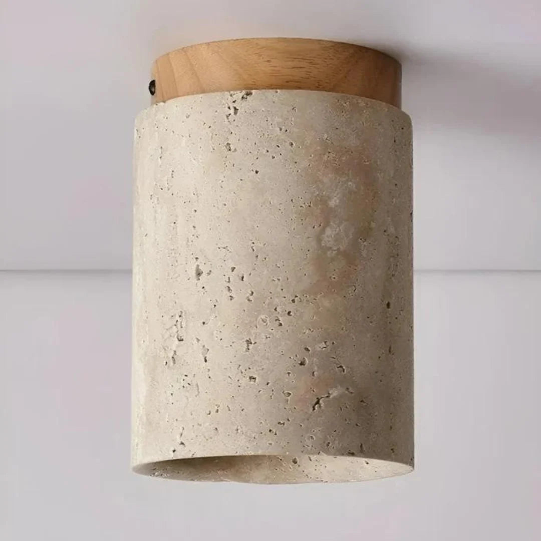 Ceiling Lamp | Wabi-Sabi Travertine & LED | Surface Mount