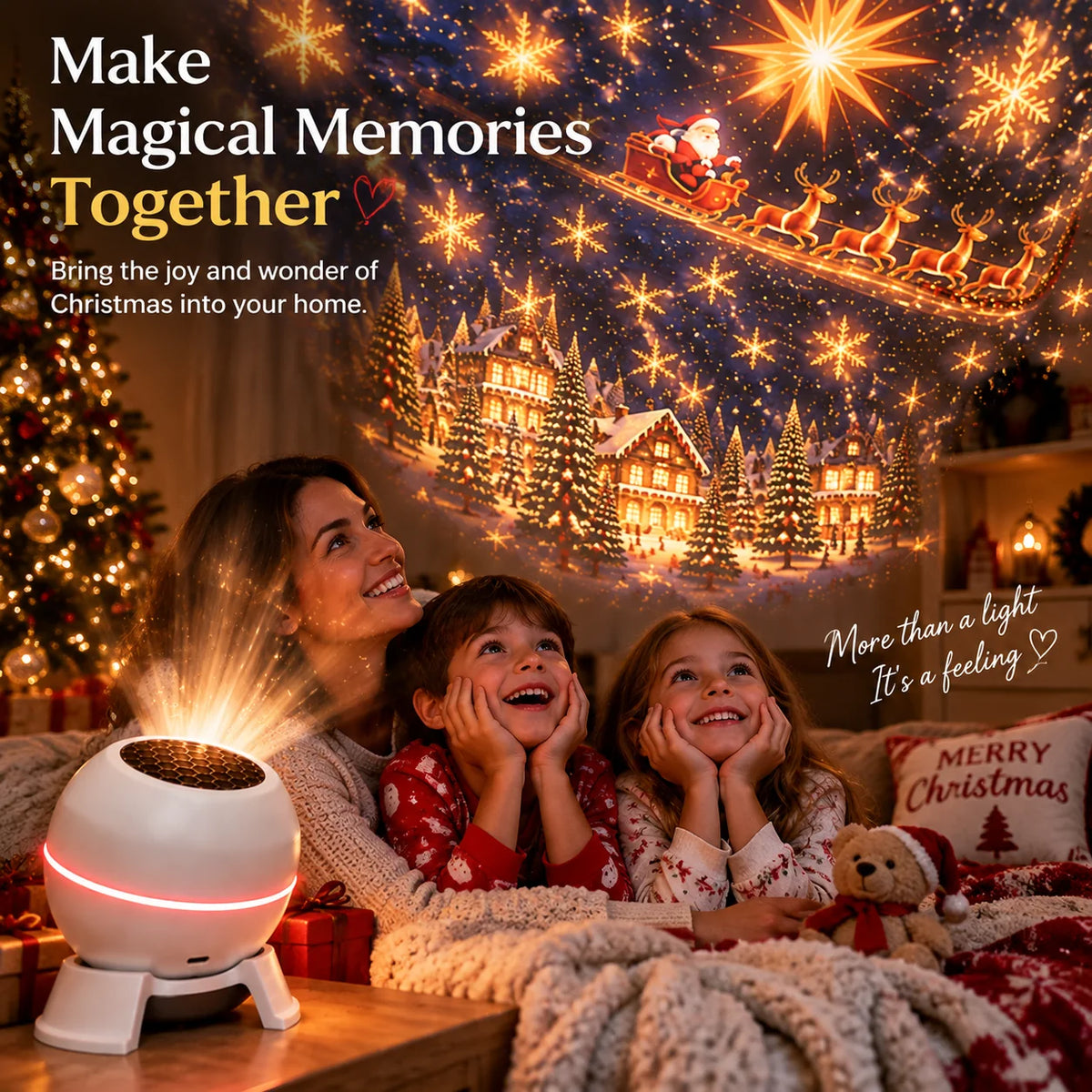 Christmas Light Projector | Moving Star Patterns | USB Powered