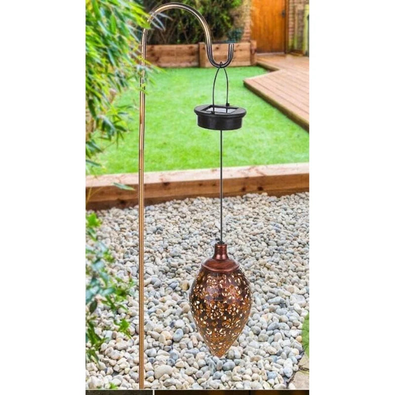 Hanging Lantern | Solar-Powered Automatic Night Light & Iron Construction