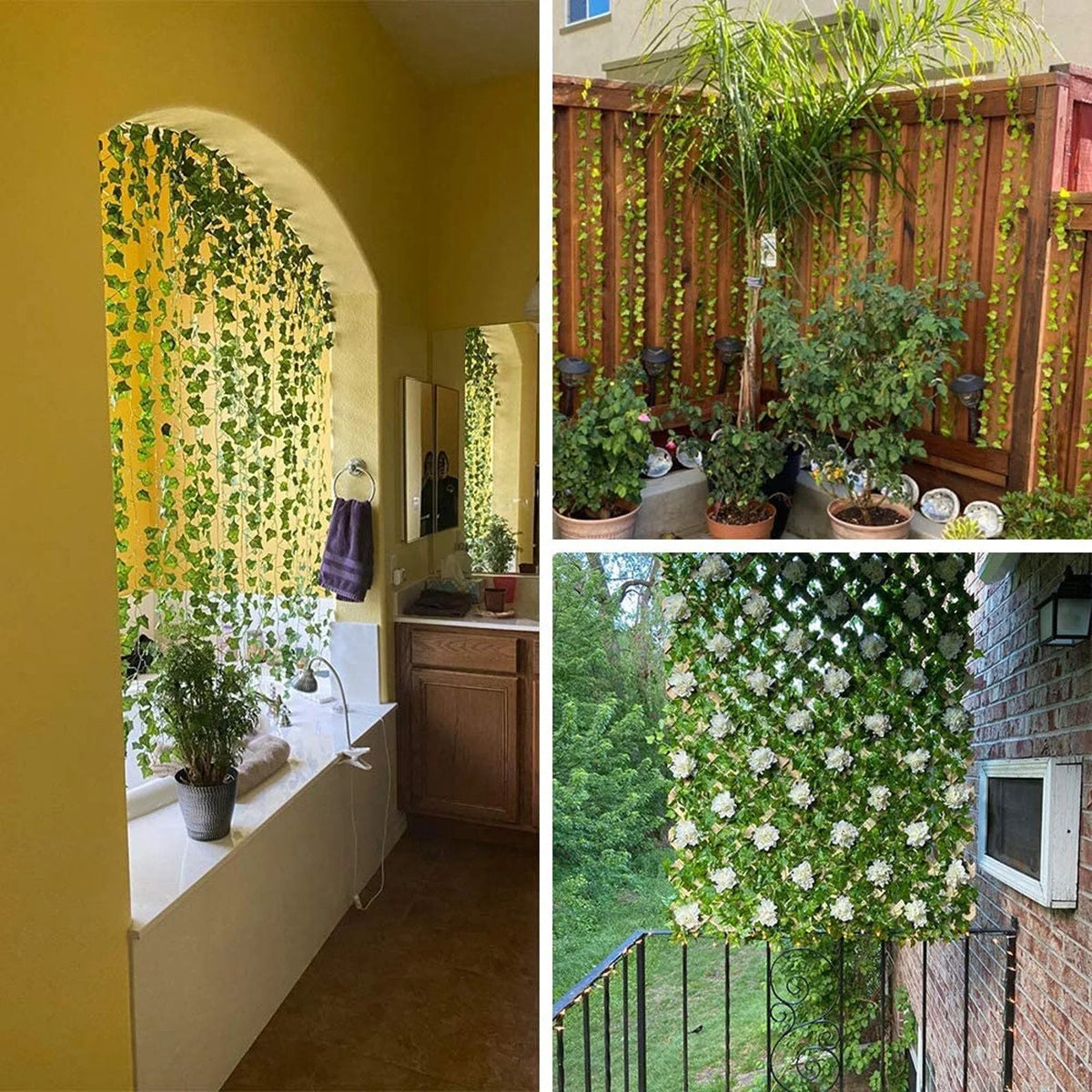Artificial Ivy Strips | Lifelike Evergreen Leaves & Maintenance-Free | Set of 12
