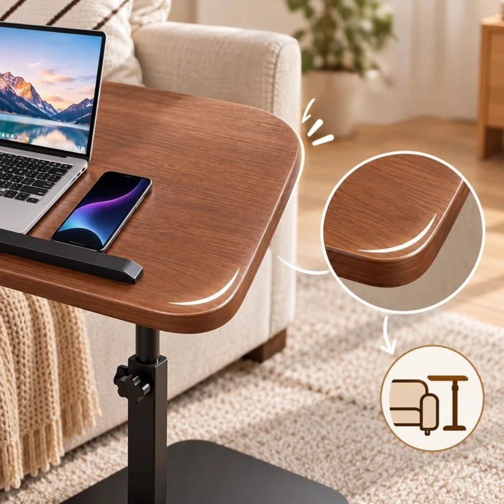 C-Shaped Laptop Table | Height-Adjustable & 360° Swivel | Tilting Tabletop