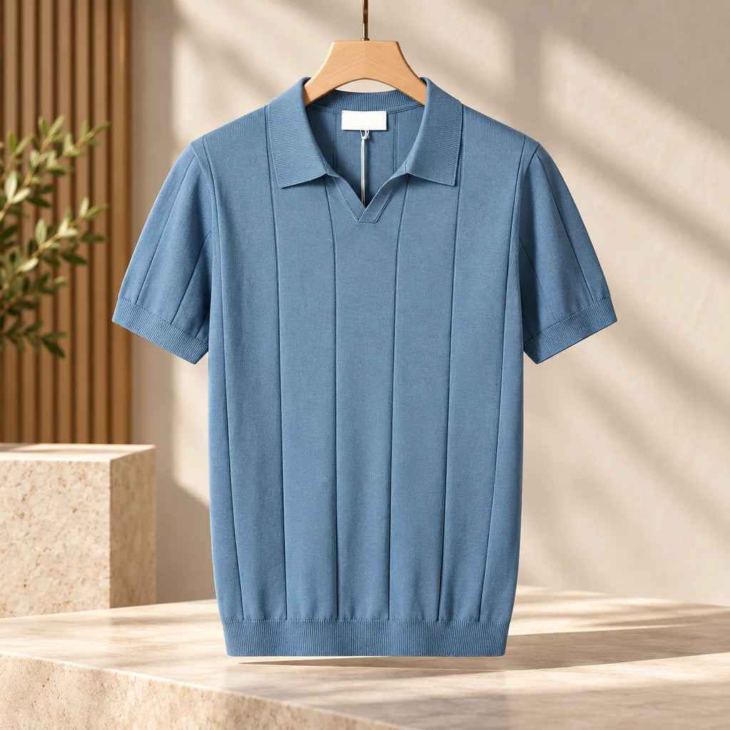 Men's Polo Shirt | Knitted Slim Fit & Ribbed Cotton