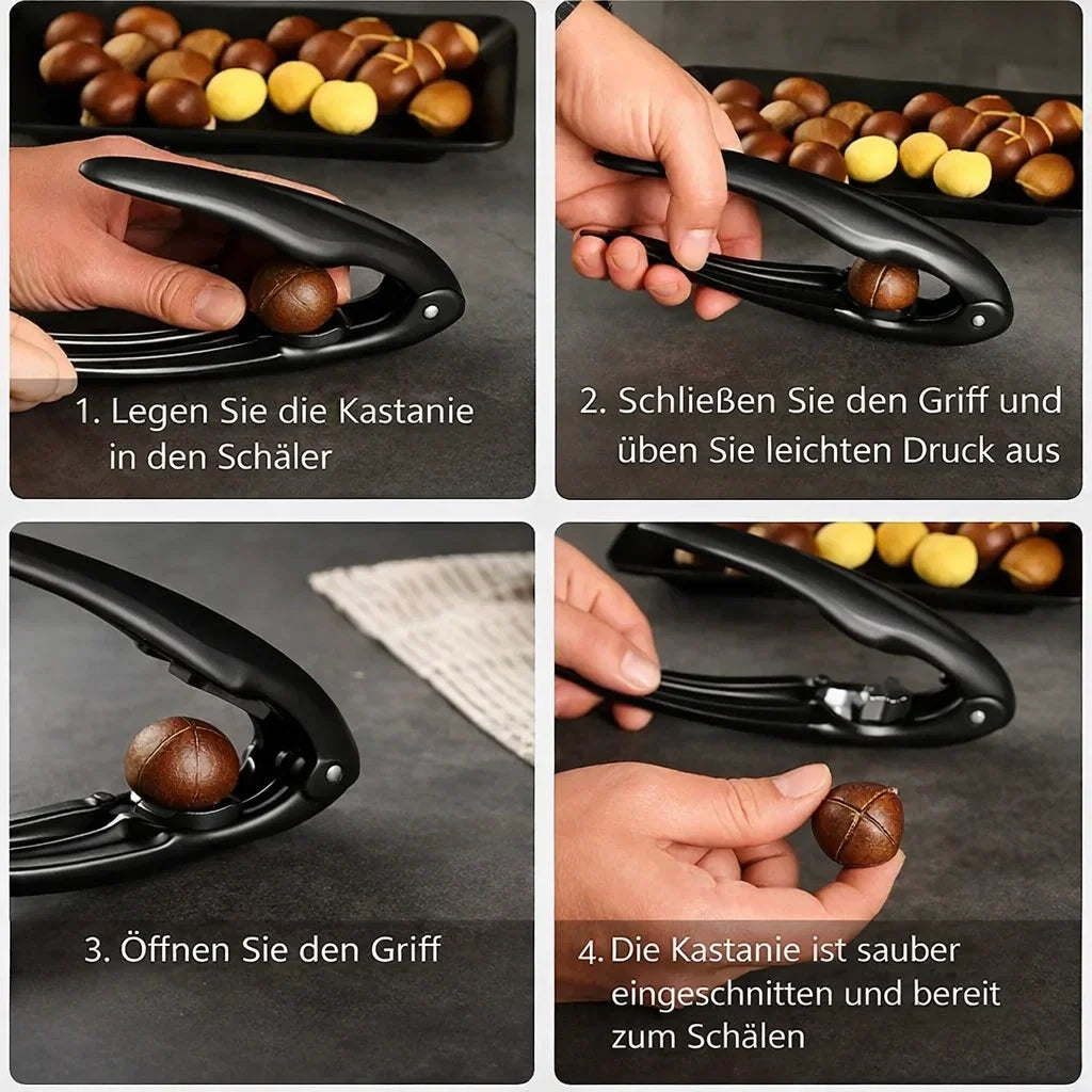 Chestnut Peeler & Nutcracker | Ergonomic Non-Slip Zigzag Handle