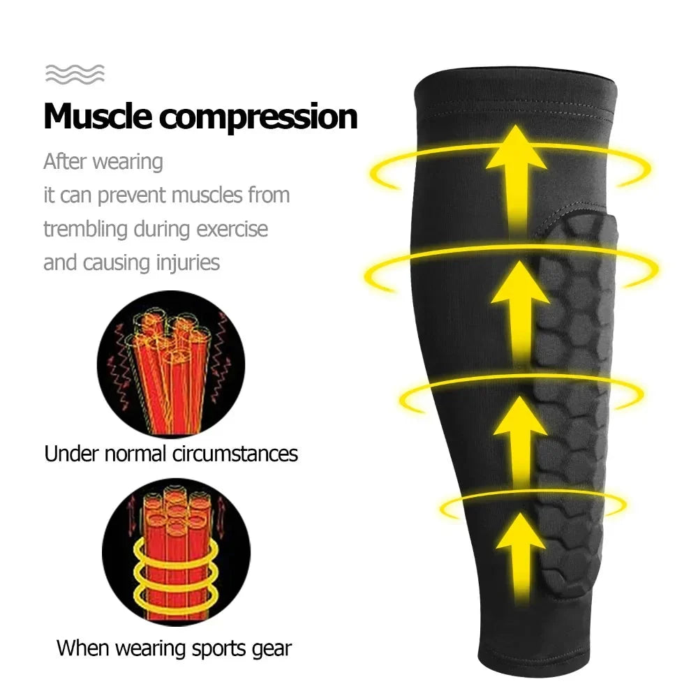 Soccer Shin Guards | Honeycomb Compression & Moisture-Wicking | 1 Pair