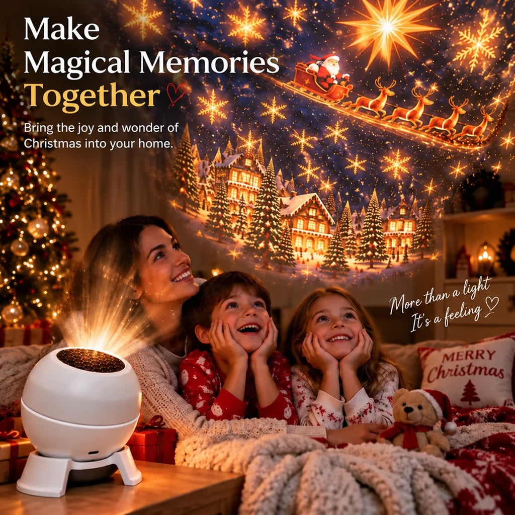 Christmas Projector | LED Festive Projections | USB-Powered & Compact Design