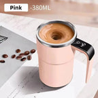 Self-Stirring Travel Mug | Magnetic Mixer & Digital Temperature Display | 13 Oz