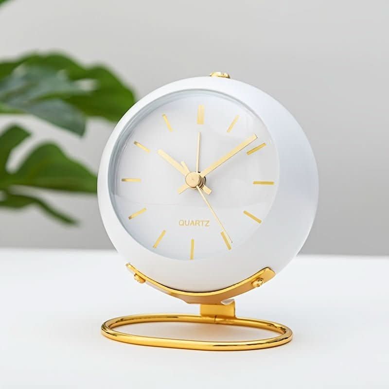 Analog Alarm Clock | Silent Movement & Night Light | Vintage Style