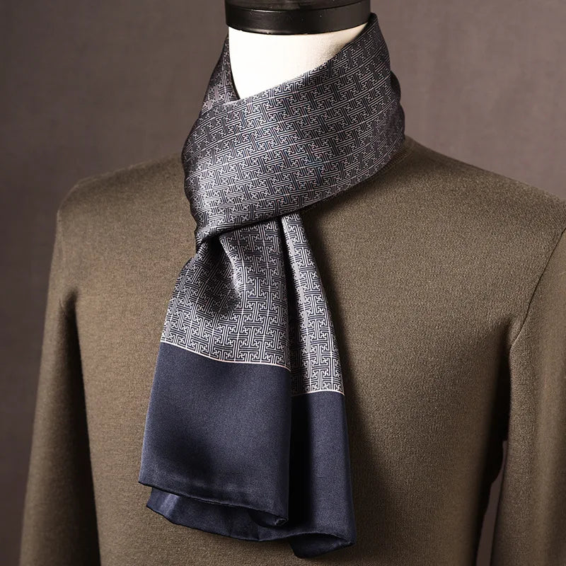 Silk Scarf | 100% Mulberry Silk Polka Dot Double-Layered | 160 x 25 cm