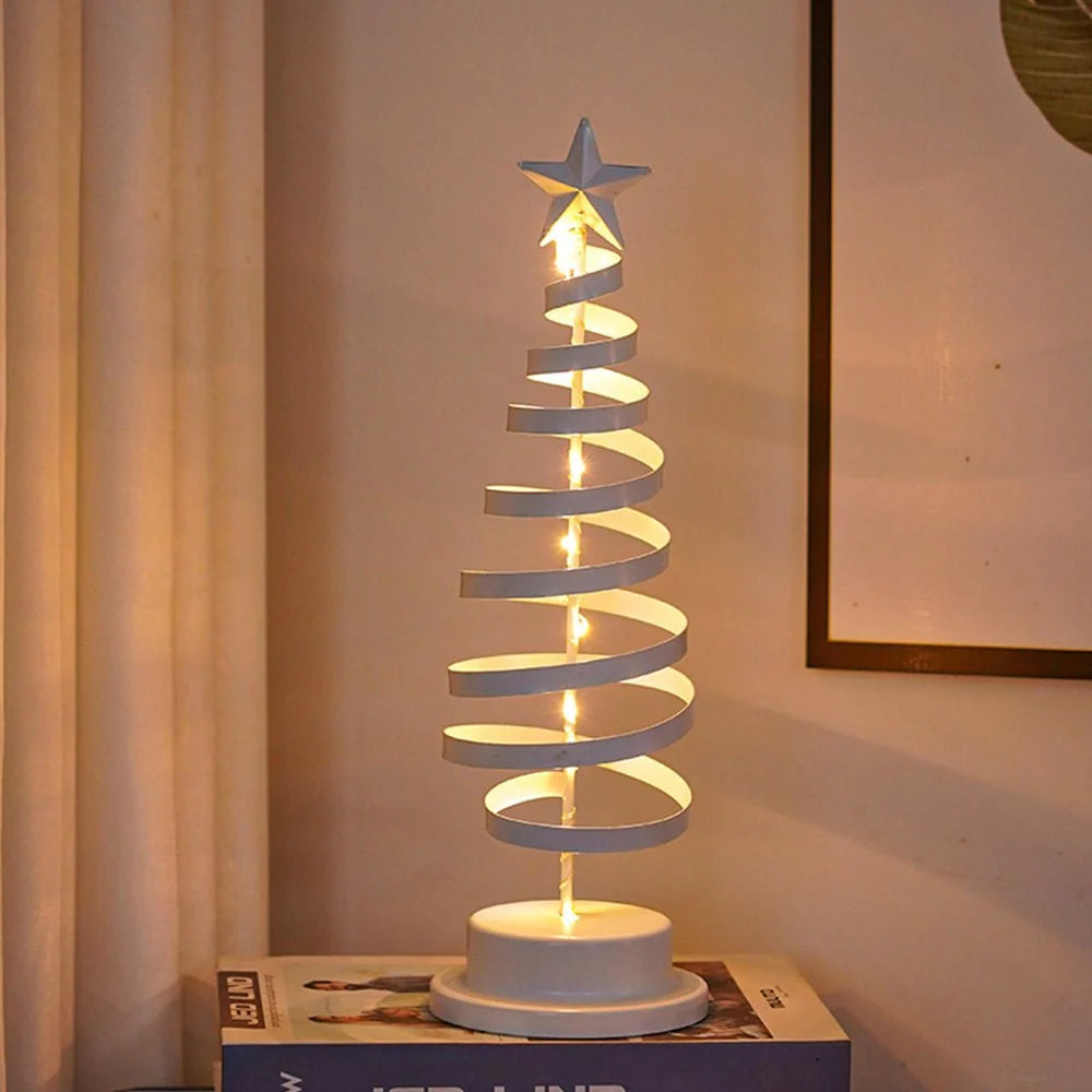 LED Christmas Tree | Spiral Design & Star Top | 33 cm