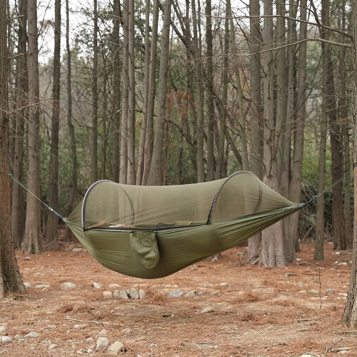 Outdoor Hammock | Integrated Mosquito Net & Sun Canopy | 260 x 140 cm