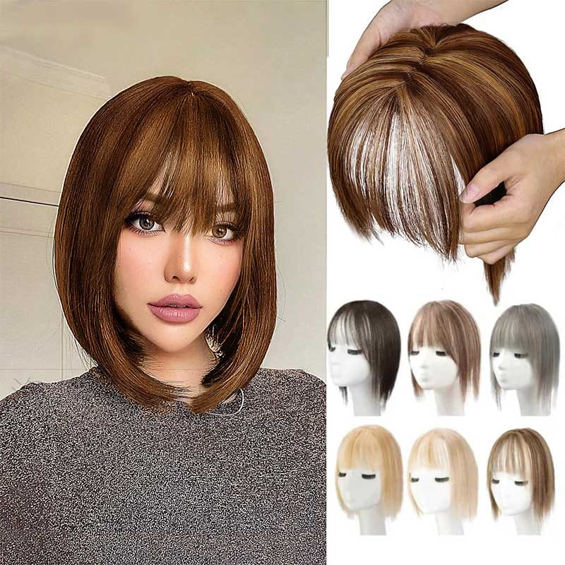 Hairpiece With Bangs | Natural-Looking Synthetic Hair & Added Volume