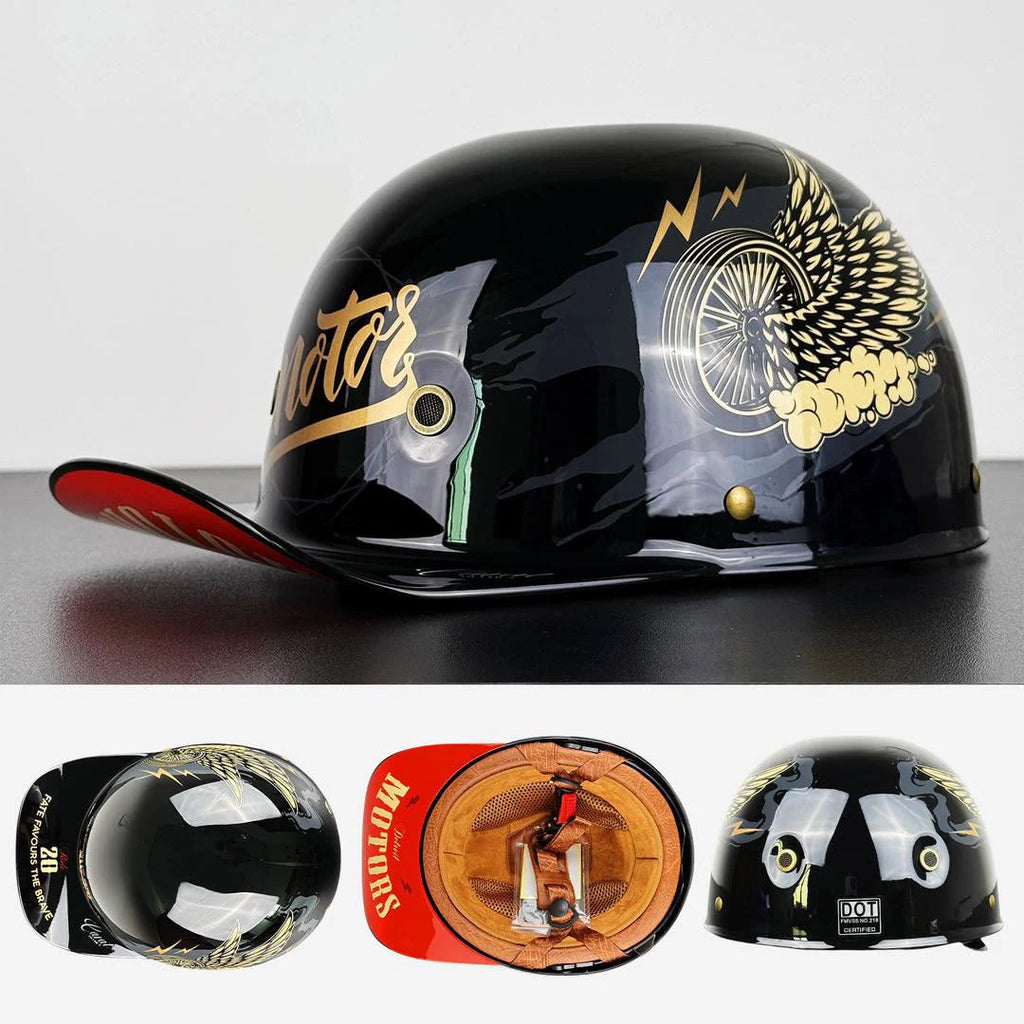 Motorcycle Helmet | Baseball Cap Style & Lightweight | DOT & ECE Certified