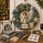 Christmas Wreath Craft Kit | No-Sew 3D Fabric Flowers