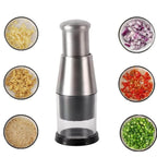 Manual Vegetable Chopper | Stainless Steel Zigzag Blade & Integrated Bowl