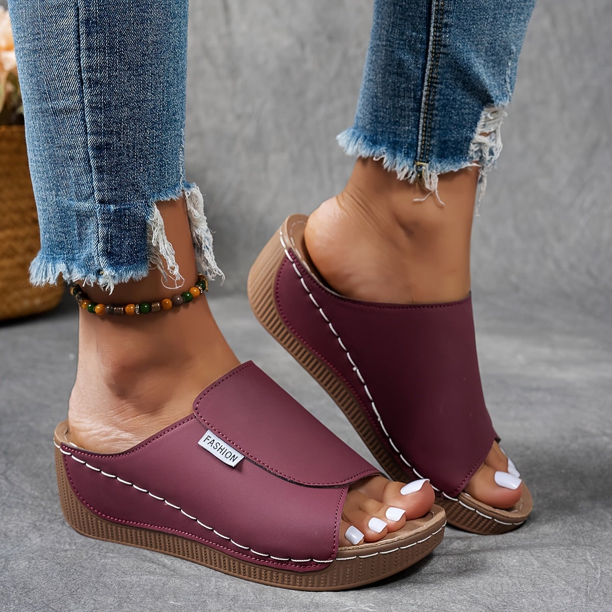 Wedge Sandals | Orthopedic Sole & Adjustable Straps | Slip-On