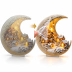 Winter Village Display | Acrylic Crescent Moon Design | 20 × 17 cm