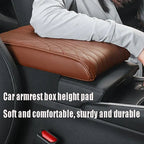 Car Armrest Cushion | Memory Foam Faux Leather | Slip-Resistant Surface