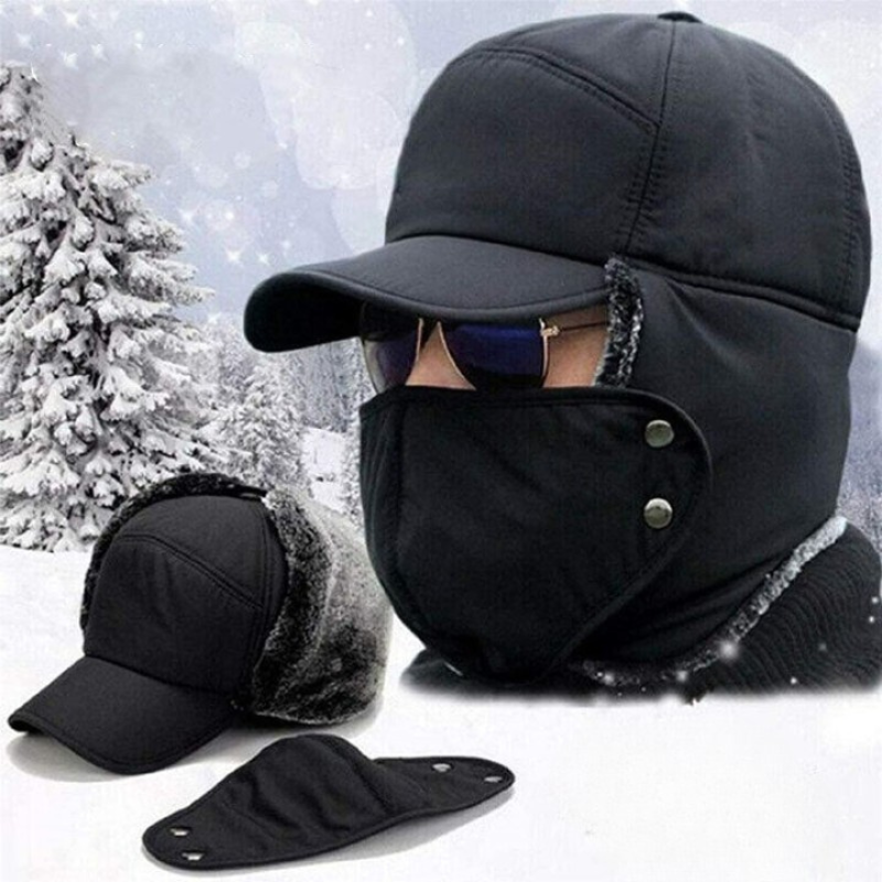 Winter Hat | Windproof & Breathable | Ear Flaps & Removable Face Mask