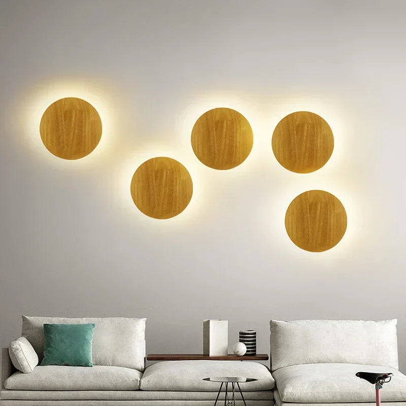 Wall Lamp | Solid Wood & Linen Shade Energy-Efficient LED | 21 x 25 cm