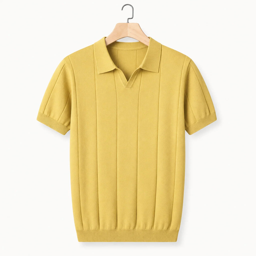 Men's Polo Shirt | Knitted Slim Fit & Ribbed Cotton