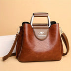 Leather Handbag | Genuine Leather & Multiple Compartments | Adjustable Strap
