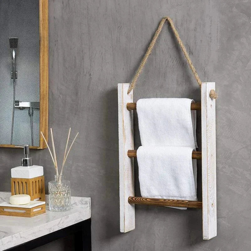 Towel Rack | Vintage-Inspired Solid Wood & Space-Saving