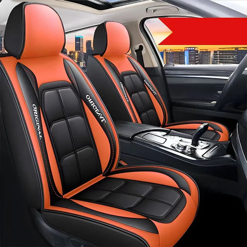 Front Car Seat Covers | PU Leather & Wipe-Clean | Universal Fit, Set of 2