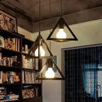 Pendant Light | Vintage Pyramidal & Wrought Iron | Warm Glow