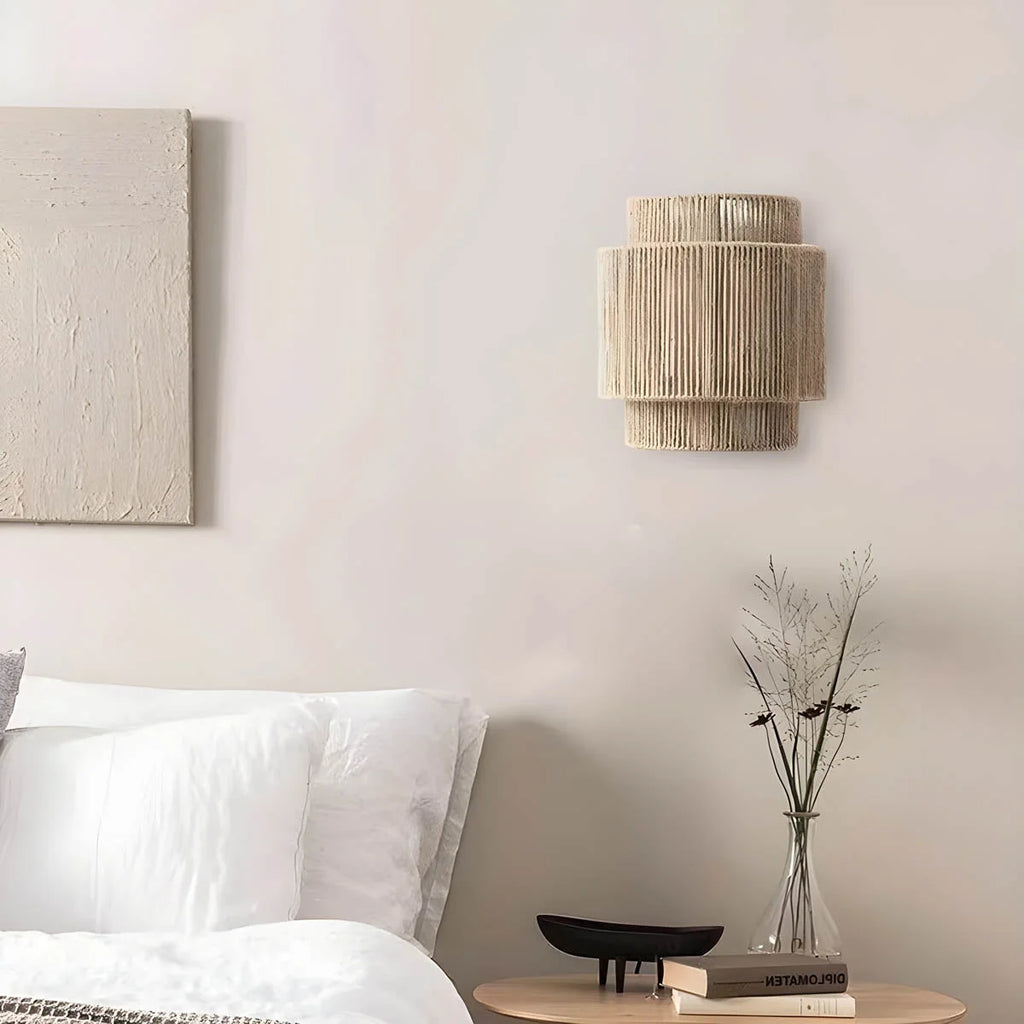 LED Wall Light | Handcrafted Rope & Warm Glow | Bulb Included