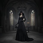 Vampire Costume | Gothic Hooded Dress | Complete Set