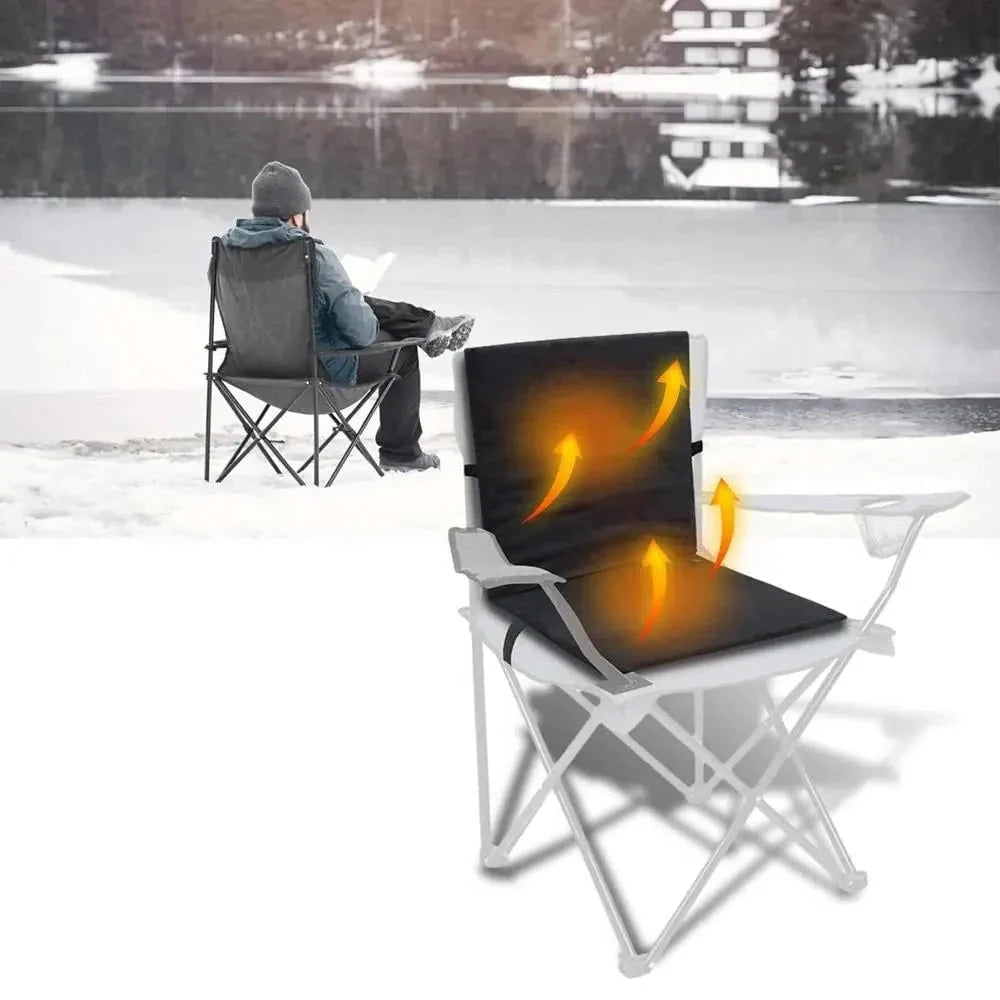 Heated Seat Cushion | USB-Powered Adjustable Heat & Backrest | Foldable Portable Design