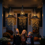 Hanging Witch Hat Decoration | Warm LED Light & Battery-Powered | Star & Moon Design