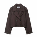 Trench Coat | Double-Breasted & Cropped | Functional Pockets