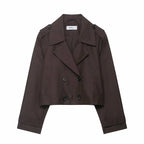 Trench Coat | Double-Breasted & Cropped | Functional Pockets