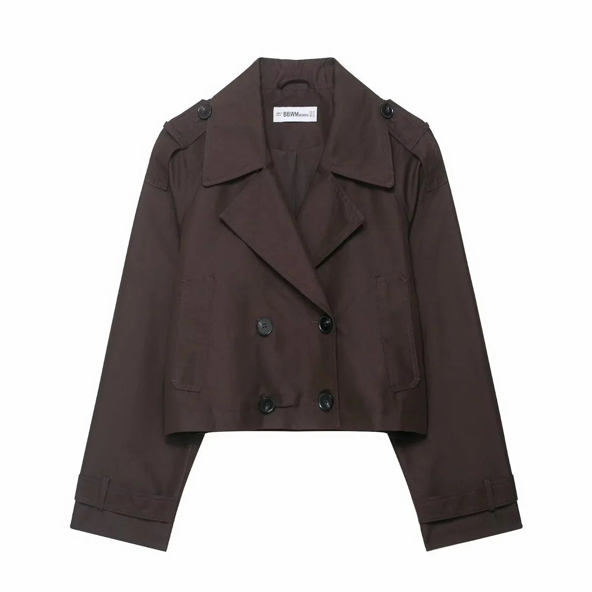 Trench Coat | Double-Breasted & Cropped | Functional Pockets