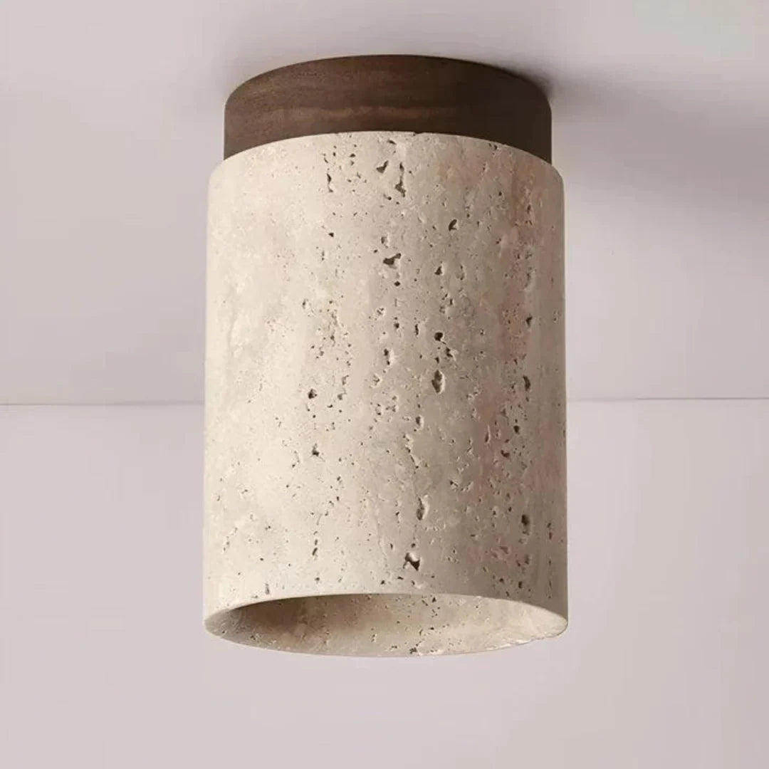 Ceiling Lamp | Wabi-Sabi Travertine & LED | Surface Mount