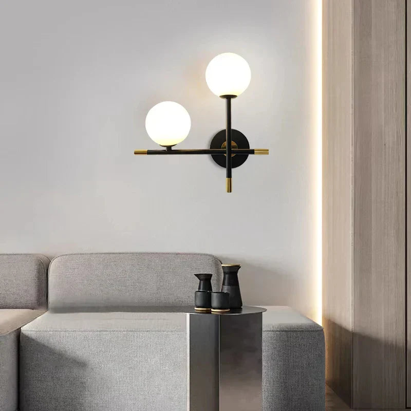 LED Wall Light | Round Glass Globe & Warm Illumination