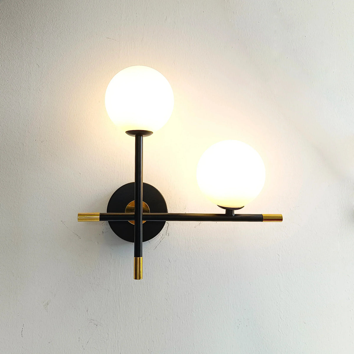 LED Wall Light | Round Glass Globe & Warm Illumination