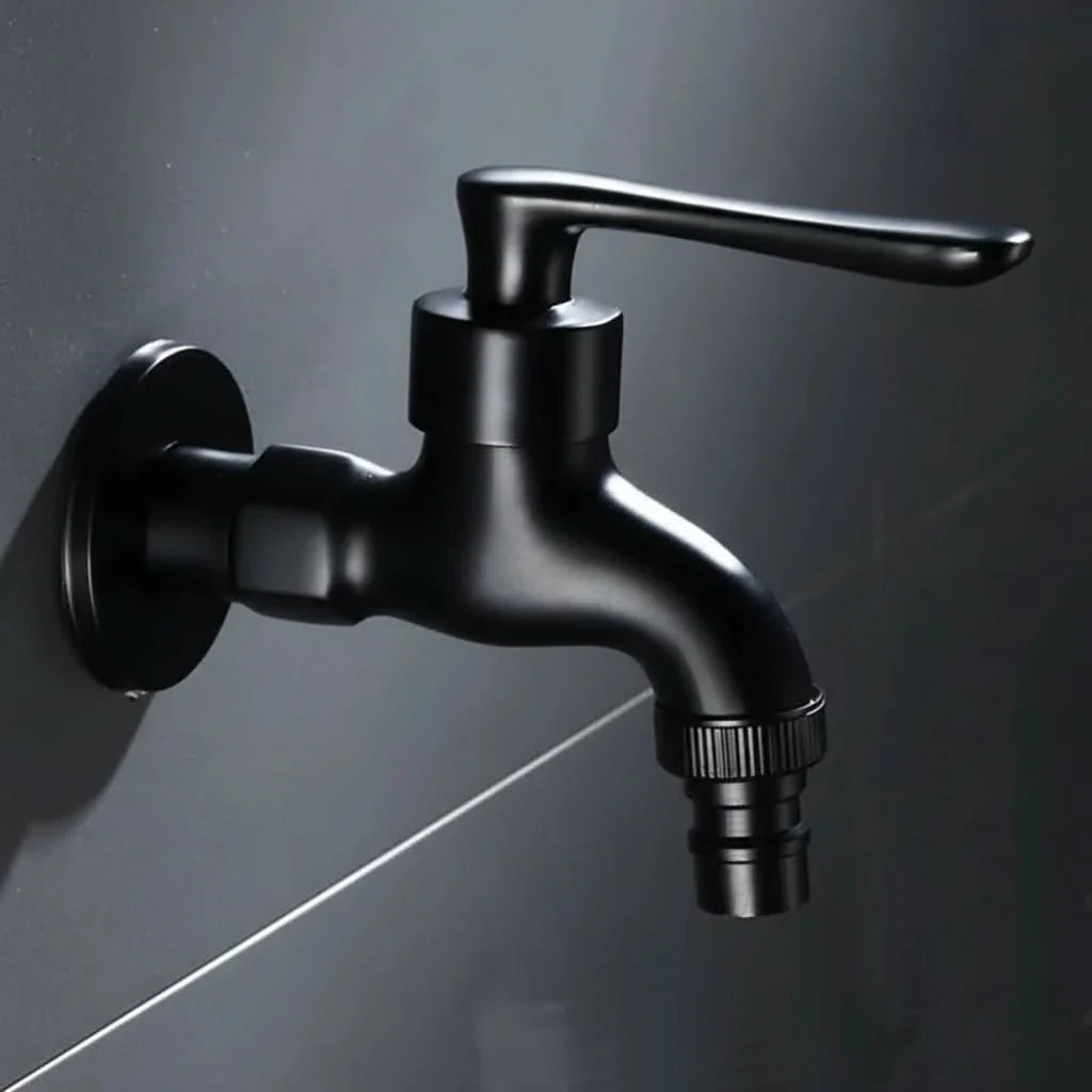 Wall-Mounted Faucet | Solid Brass Matte Black | Space-Saving