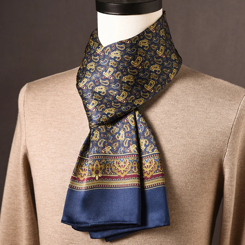 Silk Scarf | 100% Mulberry Silk Polka Dot Double-Layered | 160 x 25 cm