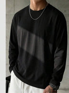 Men’s Long-Sleeve Shirt | Knitted Crew Neck | Regular Fit