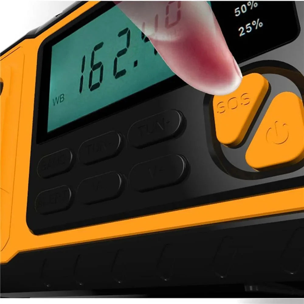 Emergency Radio | Solar & Hand Crank Powered | Weather Alerts & Phone Charging