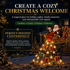 Solar Christmas Decoration | Flying Santa Sleigh Design | Warm Golden Lights