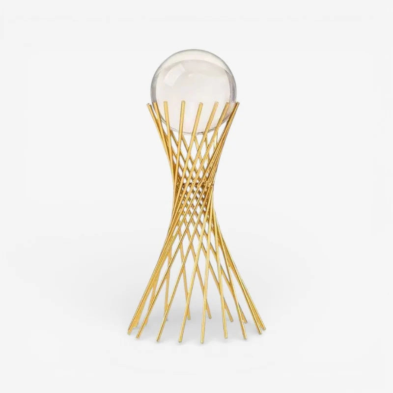 Decorative Statue | Sphere-Inspired Gold Metal