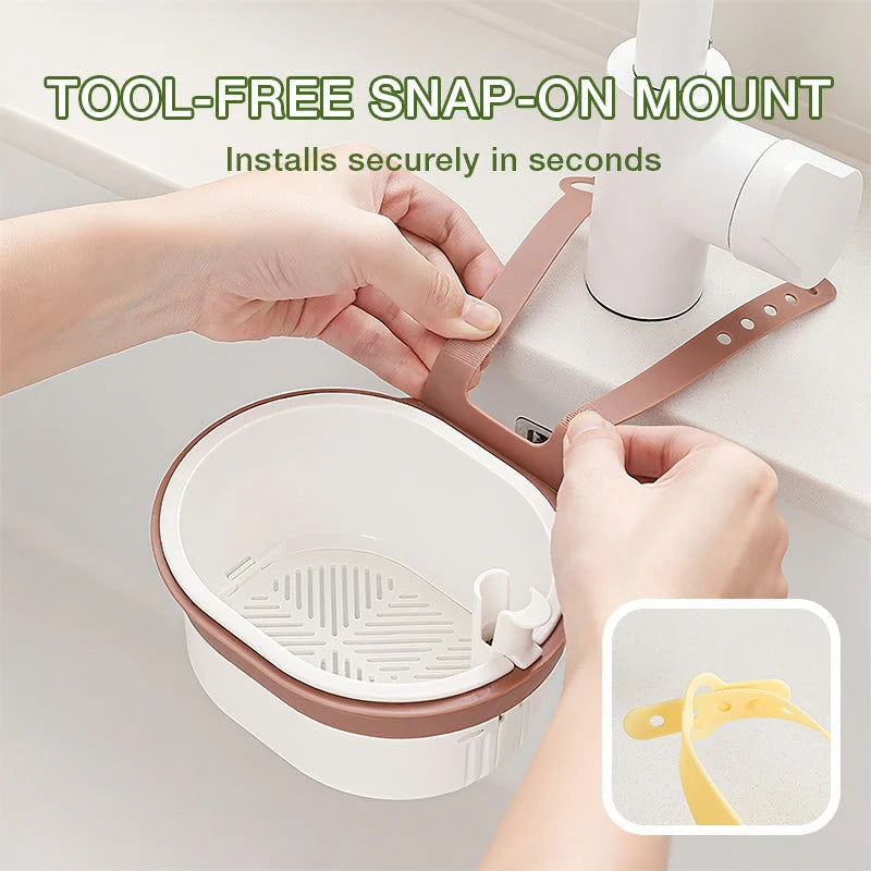 Hanging Sink Strainer Basket | Fine Stainless Steel Mesh & Lock-Release