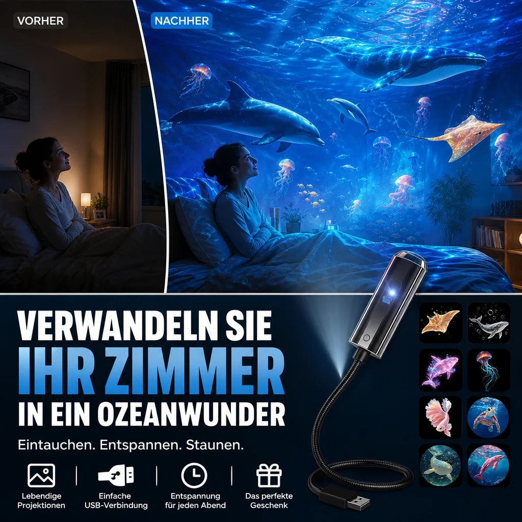 Star Projector | 10 Interchangeable Slides & Flexible USB Arm
