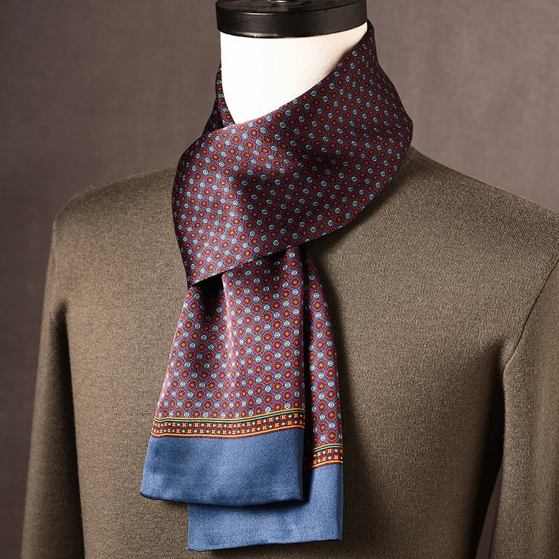 Silk Scarf | 100% Mulberry Silk Polka Dot Double-Layered | 160 x 25 cm