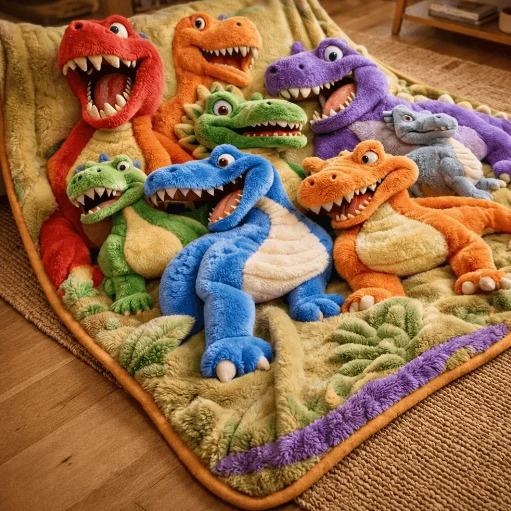 Throw Blanket | Plush & Machine-Washable | Dinosaur Print
